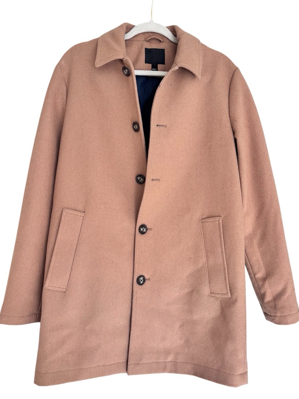 ASOS Men's Wool Mic Trench Coat in Camel